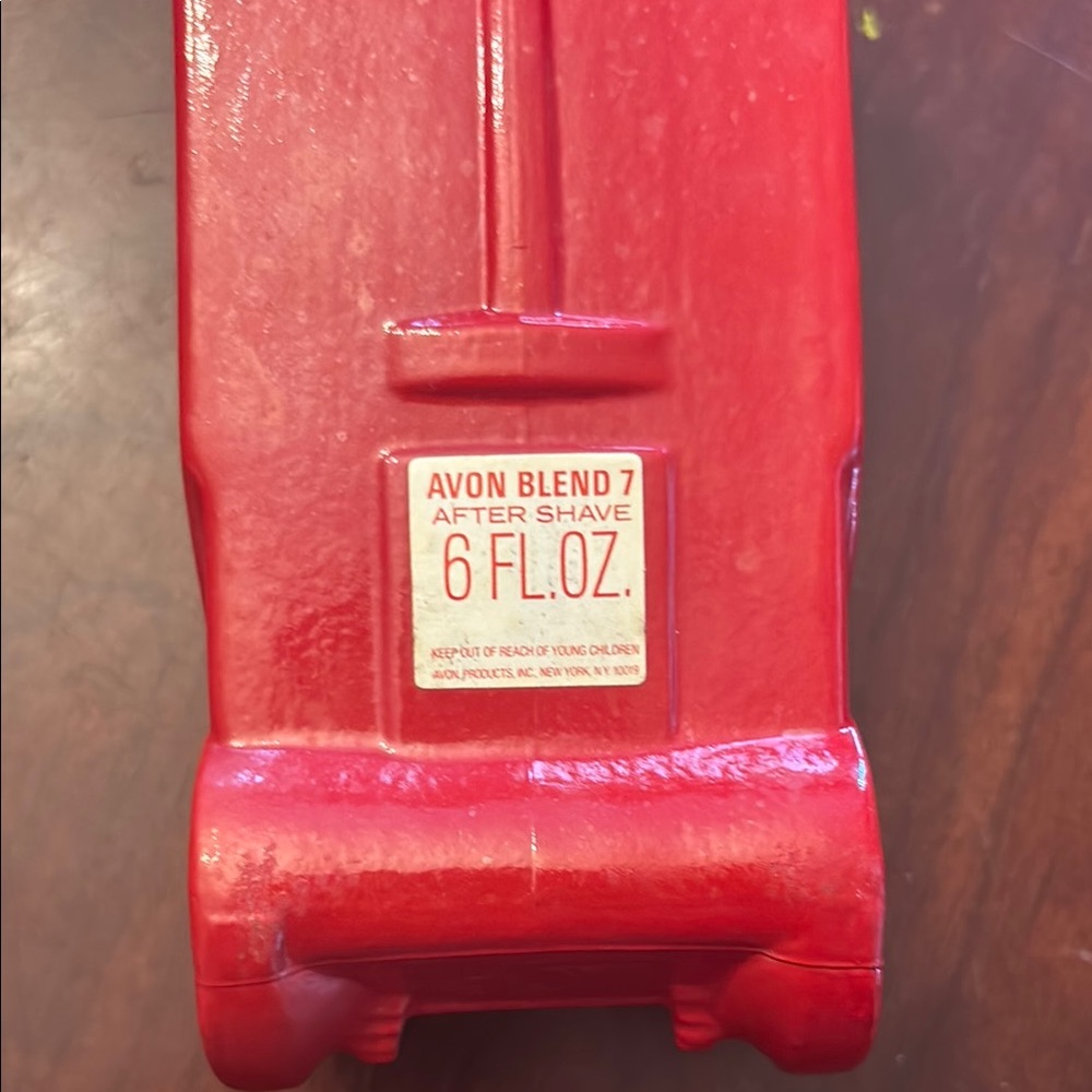 Avon Vintage Red Glass Car Avon Blend 7 After Shave bottle